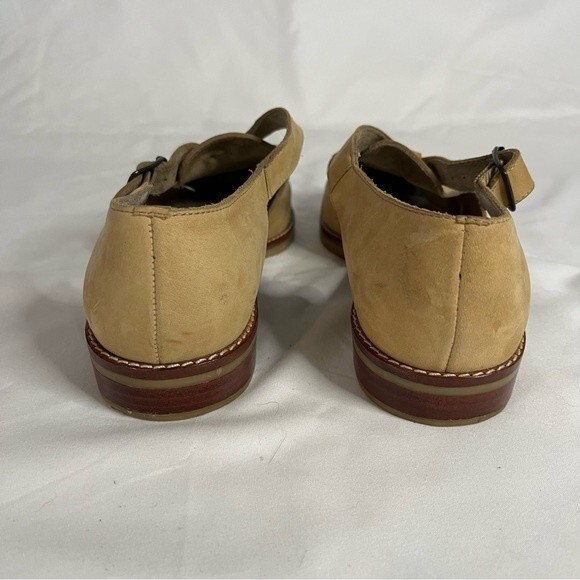 Eddie Bauer Womens size 8 Tan Leather Suede Buckle Flat Sandal Gorp Closed Toe - Picture 5 of 8